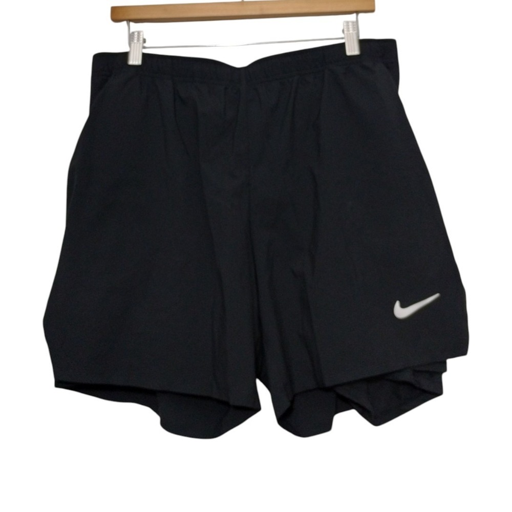 Nike Men's Black Athletic Shorts with Reflective Swoosh